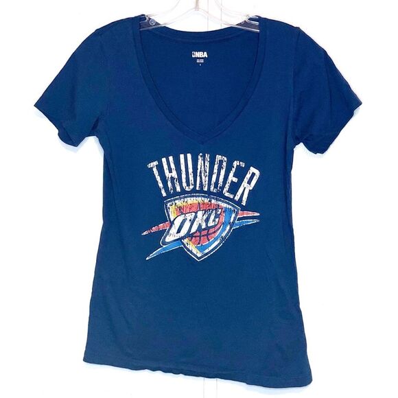 NBA OKC Thunder V Neck T Shirt - Picture 1 of 3